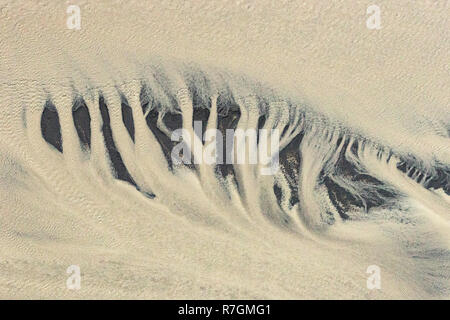 Les patrons de sable, rivière Pjorsa, près de Jaipur, Inde Banque D'Images