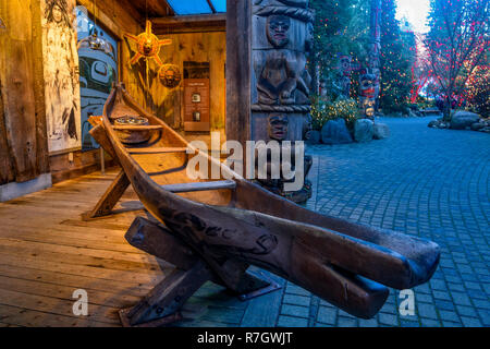 Kia'Palano Exposition des Premières Nations, Capilano Suspension Bridge Park, North Vancouver, Colombie-Britannique, Canada Banque D'Images