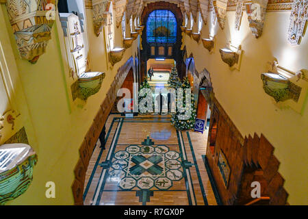 Hall, de style art déco Marine Building, Vancouver, British Columbia, Canada Banque D'Images