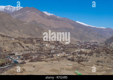 Vue sur la vallée du Panjshir, province du Panjshir, Afghanistan Banque D'Images