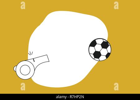 Télévision design business Vector Illustration copie vide de l'espace pour la promotion de site web Annonce isolée esp modèle de page. Sifflet et sports Soccer Ball Plus de B Illustration de Vecteur