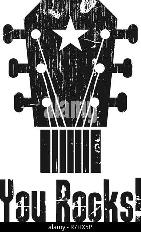 La guitare rock vecteur modèle de conception de logo Illustration de Vecteur