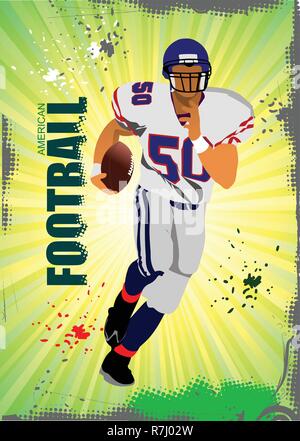 Sport football américain de l'affiche. Vector illustration Illustration de Vecteur
