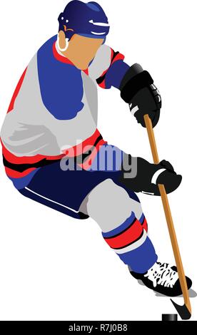 Joueurs de hockey sur glace. Vector illustration Illustration de Vecteur