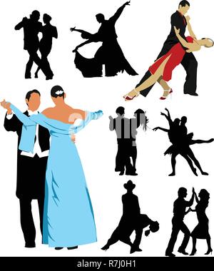 Danse pour les gens Silhouette design. Vector illustration Illustration de Vecteur