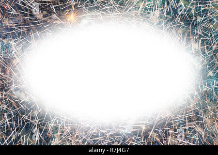D'artifice coloré avec copie espace ovale blanc au milieu Banque D'Images