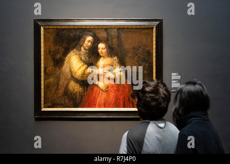 La peinture d'Isaac et Rebecca connu sous le nom de "Jewish Bride' de Rembrandt van Rijn, Rijksmuseum, Amsterdam, Pays-Bas. Banque D'Images