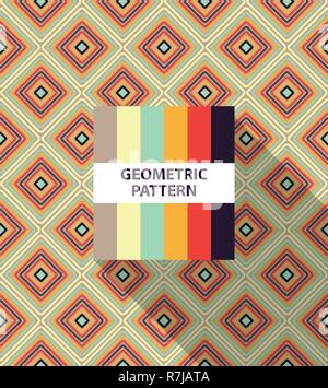 Motif à rayures géométriques abstraites aux couleurs et la palette de Rhombus Illustration de Vecteur