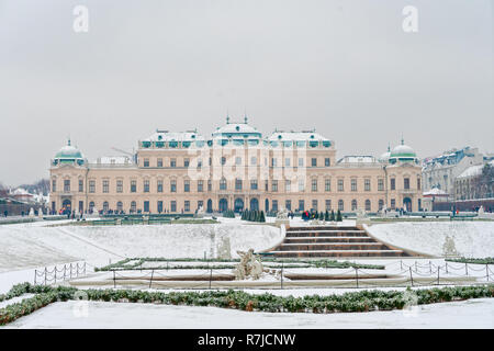 Le palais du Belvédère à l'hiver Banque D'Images