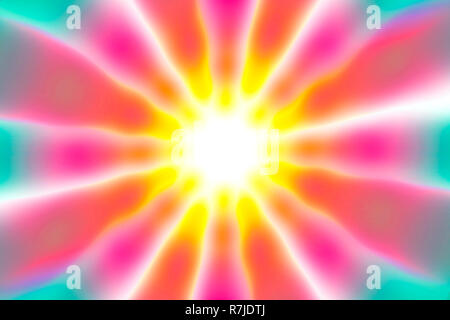 Bleu, jaune, violet, rouge et blanc radiales Banque D'Images