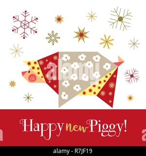 Bonne affiche originale originale de l'origami Illustration de Vecteur