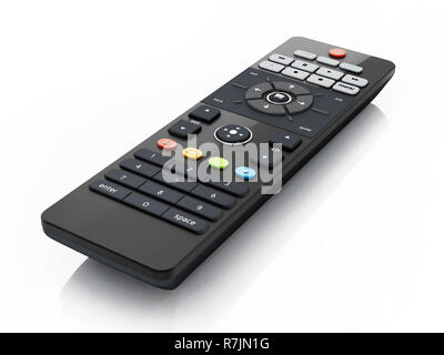 Generic remote controller isolé sur fond blanc. 3D illustration. Banque D'Images