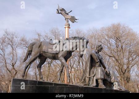 Monument en bronze d'Anton Golovaty ou Antin Holovaty, un chef de Cosaques zaporogues, Odessa, Odessa, Ukraine Banque D'Images