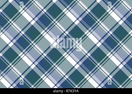 Motif à carreaux tartan en bleu et vert. Texture tissu d'impression continue. Vérifier l'arrière-plan vectoriel. Illustration de Vecteur