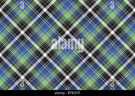 Motif à carreaux tartan en vert et bleu. Texture tissu d'impression continue. Vérifier l'arrière-plan vectoriel. Illustration de Vecteur
