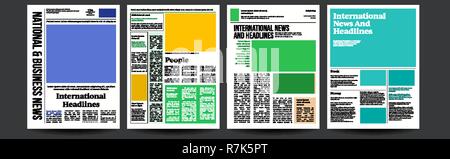 Vecteur de journaux. Résumé News Modèle. Page blanche des espaces pour images. La rupture. Illustration Illustration de Vecteur
