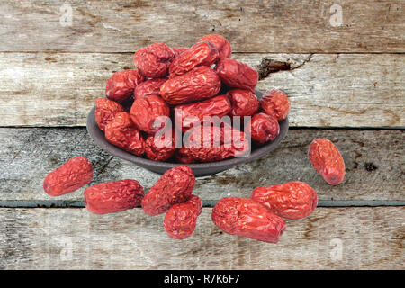 Jujube séchée ,Le fruit est une plante chinoise traditionnelle , jujube Jujube chinois.sec, Banque D'Images