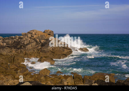 Épave de Porth et Grande-bretagne Rock, St Mary's, Îles Scilly, UK Banque D'Images