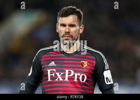 Liverpool, Royaume-Uni. 10 décembre 2018. Watford gardien Ben Foster regarde sur. Premier League, Everton v Watford à Goodison Park à Liverpool le lundi 10 décembre 2018. Cette image ne peut être utilisé qu'à des fins rédactionnelles. Usage éditorial uniquement, licence requise pour un usage commercial. Aucune utilisation de pari, de jeux ou d'un seul club/ligue/dvd publications.pic par Chris Stading/Andrew Orchard la photographie de sport/Alamy live news Banque D'Images