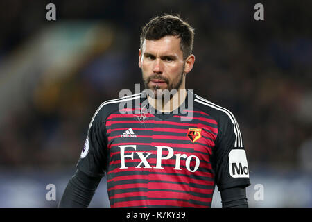 Liverpool, Royaume-Uni. 10 décembre 2018. Watford gardien Ben Foster observe tandis que cracher. Premier League, Everton v Watford à Goodison Park à Liverpool le lundi 10 décembre 2018. Cette image ne peut être utilisé qu'à des fins rédactionnelles. Usage éditorial uniquement, licence requise pour un usage commercial. Aucune utilisation de pari, de jeux ou d'un seul club/ligue/dvd publications.pic par Chris Stading/Andrew Orchard la photographie de sport/Alamy live news Banque D'Images