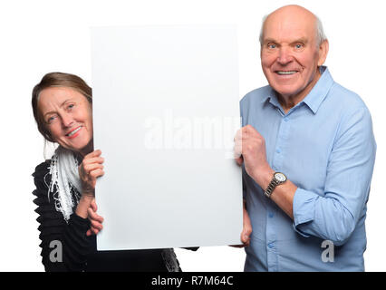 Les grands-parents posent avec placard vide Banque D'Images