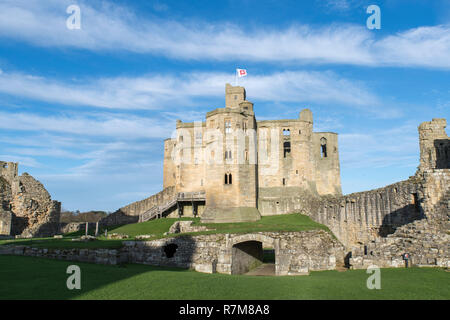 Château de Warkworth, Morpeth, Northumberland Banque D'Images