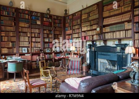 République d'Irlande, dans le comté de Mayo, Westport, Westport House et Park Hotel, bibliothèque Banque D'Images