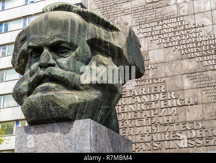 Tête de Karl Marx à Chemnitz Banque D'Images