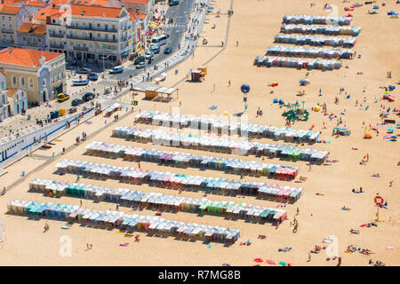 La plage de Nazaré, Estremadura et Ribatejo, Portugal Banque D'Images