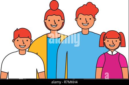 Mère Père Fils et Fille famille