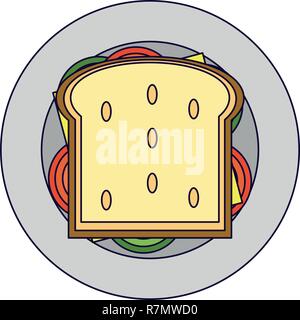 Des aliments délicieux sandwich Illustration de Vecteur