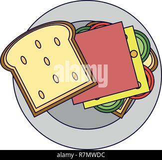 Des aliments délicieux sandwich Illustration de Vecteur