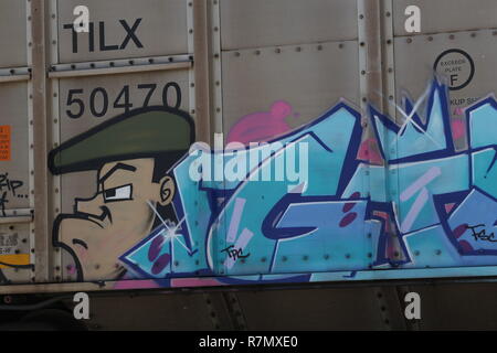 Graffiti sur Rail Car Banque D'Images