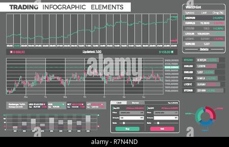 Éléments infographique Trading Illustration de Vecteur