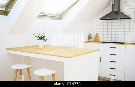 Rendu 3D cuisine minimal Banque D'Images