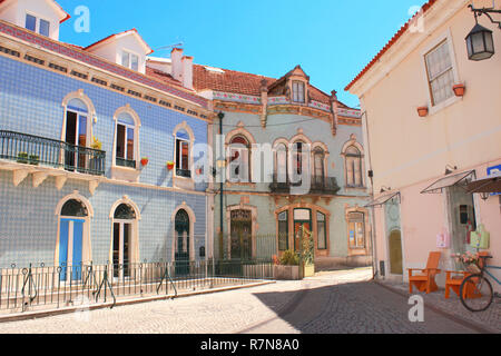 La rue médiévale dans Alcobaca, Portugal Banque D'Images