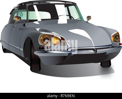 Citroën DS Pallas suspension air années 60 ou 70 voiture française classique vector Illustration de Vecteur