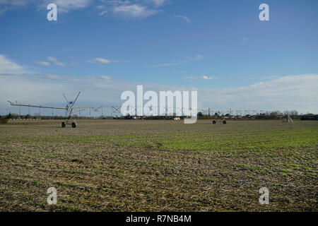 Système d'irrigation des cultures dans les champs Banque D'Images