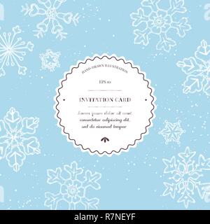 Composition des vecteurs avec des flocons de couleur hand drawn illustration Illustration de Vecteur