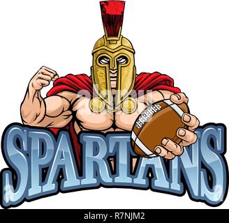 Trojan Spartan Sports Football Américain Mascot Illustration de Vecteur