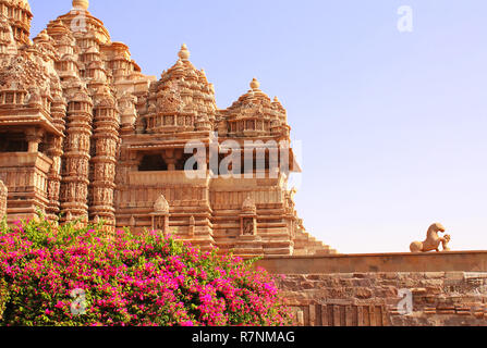 Jagdambi Devi Temple, Temple de l'Ouest à Khajuraho (temples de l'amour), Madya Pradesh, Inde. Site du patrimoine mondial de l'Unesco Banque D'Images