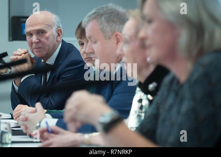 (De gauche à droite) Vince Cable, Caroline Lucas, Ian Blackford, Margaret Beckett et Liz Saville Roberts lors d'une conférence de presse à Londres discuter pourquoi ils estiment que Brexit plans devraient être soumises à un vote public. Banque D'Images