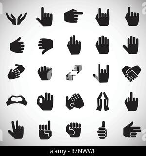 Gestes icon set sur fond blanc pour la conception graphique et web, simple signe vecteur moderne. Concept de l'Internet. Symbole à la mode pour la conception de site web site web application mobile ou bouton. Illustration de Vecteur