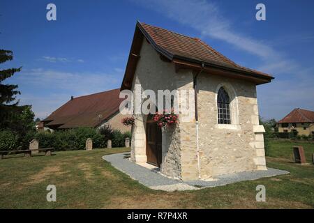 La France, Territoire de Belfort, Chapelle Ste Catherine de Montreux Château Banque D'Images
