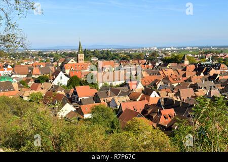 France, Alsace, Turckheim, Alsace Route du vin, l'église Banque D'Images