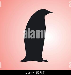 Vecteur conception créative d'un pingouin sur silhouette couleur corail vivant. Illustration de Vecteur