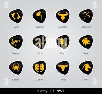 Vector Set d'icônes symbole zodiaque Illustration de Vecteur