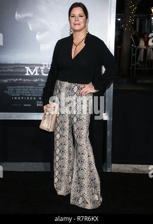 WESTWOOD, LOS ANGELES, CA, USA - 10 décembre : L'actrice Marcia Gay Harden arrive à la Los Angeles Premiere de Warner Bros Pictures' 'La mule' qui s'est tenue au Regency Village Theatre le 10 décembre 2018 à Westwood, Los Angeles, Californie, États-Unis. (Photo par Image Press Office) Banque D'Images