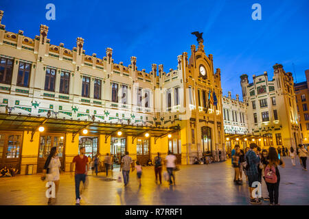 Estacion del Norte, gare ferroviaire. Par l'architecte moderniste valencien Demetrio Ribes. Valence. Communauté de Valence. Espagne Banque D'Images