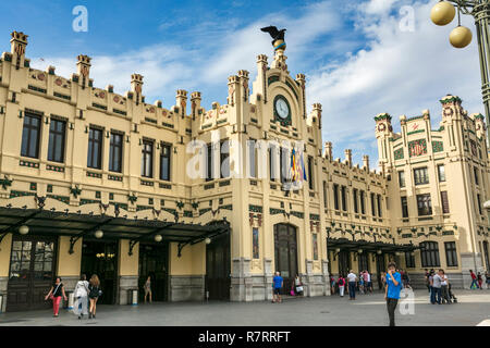 Estacion del Norte, gare ferroviaire. Par l'architecte moderniste valencien Demetrio Ribes. Valence. Communauté de Valence. Espagne Banque D'Images